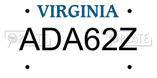 ADA62Z Virginia License Plate