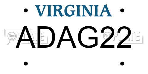 ADAG22 Virginia License Plate