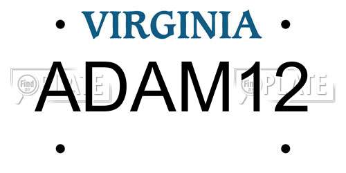 ADAM12 Virginia License Plate
