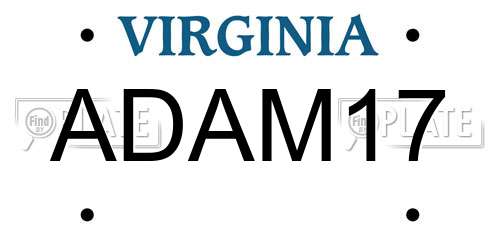 ADAM17 Virginia License Plate