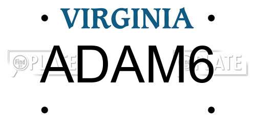 ADAM6 Virginia License Plate