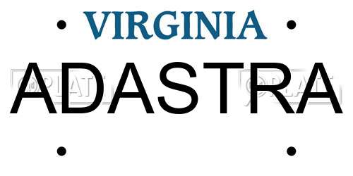 ADASTRA Virginia License Plate