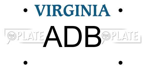 ADB Virginia License Plate