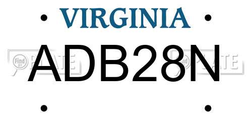 ADB28N Virginia License Plate