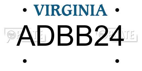 ADBB24 Virginia License Plate