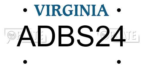 ADBS24 Virginia License Plate