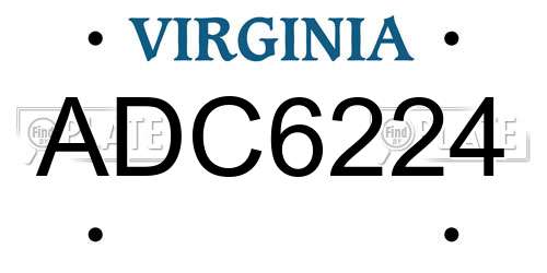 ADC6224 Virginia License Plate