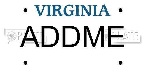 ADDME Virginia License Plate