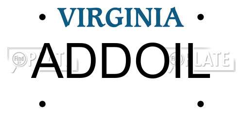 ADDOIL Virginia License Plate
