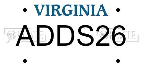 ADDS26 Virginia License Plate