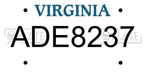 ADE8237 Virginia License Plate