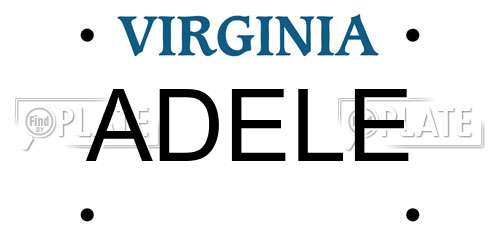 ADELE Virginia License Plate