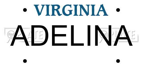 ADELINA Virginia License Plate
