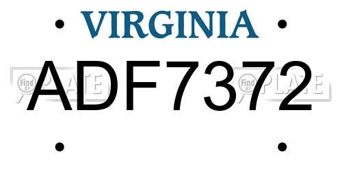 ADF7372 Virginia License Plate