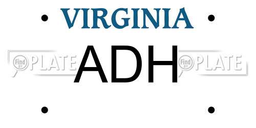 ADH Virginia License Plate