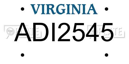 ADI2545 Virginia License Plate