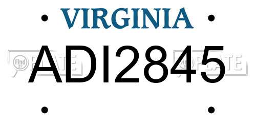 ADI2845 Virginia License Plate
