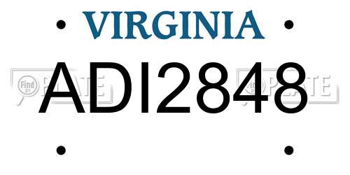 ADI2848 Virginia License Plate