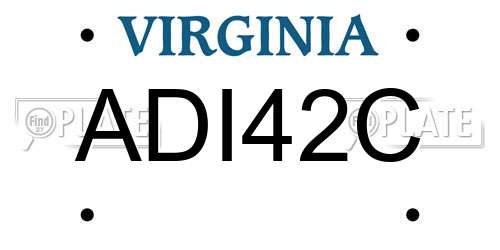 ADI42C Virginia License Plate