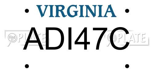 ADI47C Virginia License Plate