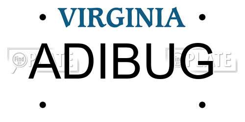 ADIBUG Virginia License Plate