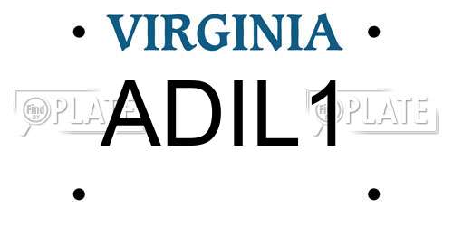 ADIL1 Virginia License Plate