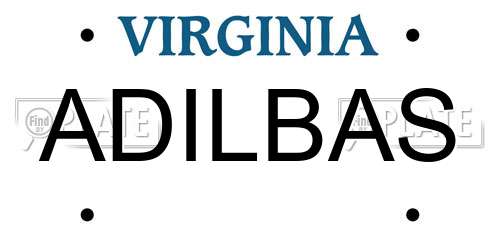 ADILBAS Virginia License Plate