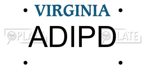ADIPD Virginia License Plate