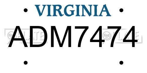 ADM7474 Virginia License Plate