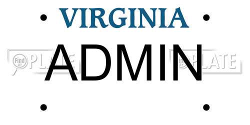 ADMIN Virginia License Plate