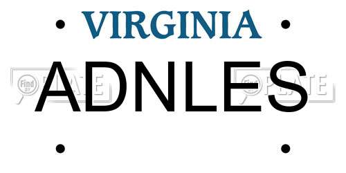 ADNLES Virginia License Plate