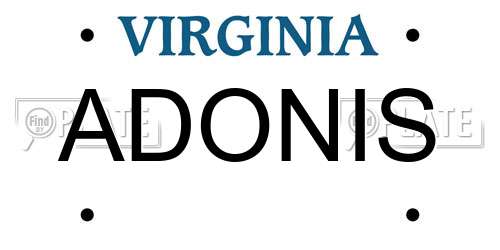 ADONIS Virginia License Plate