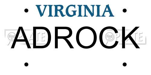 ADROCK Virginia License Plate