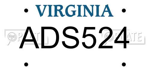 ADS524 Virginia License Plate