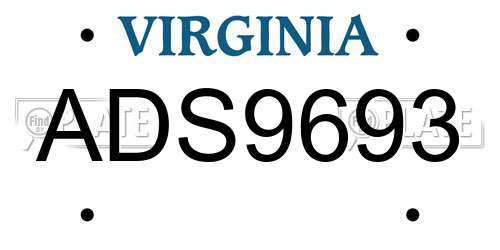 ADS9693 Virginia License Plate