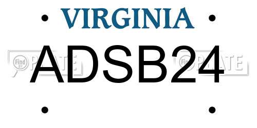 ADSB24 Virginia License Plate