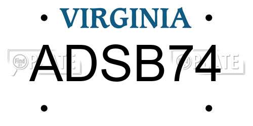 ADSB74 Virginia License Plate