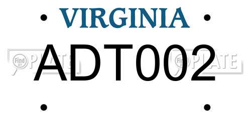 ADT002 Virginia License Plate