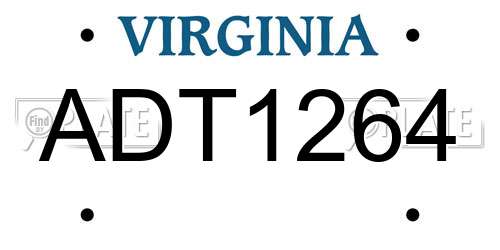ADT1264 Virginia License Plate