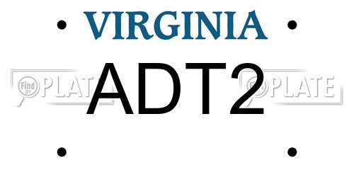 ADT2 Virginia License Plate