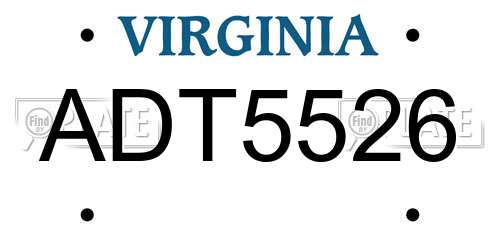 ADT5526 Virginia License Plate