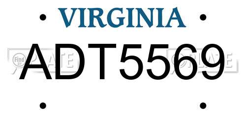 ADT5569 Virginia License Plate
