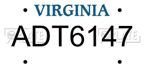 ADT6147 Virginia License Plate