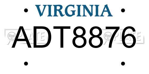 ADT8876 Virginia License Plate