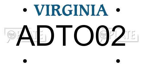 ADTO02 Virginia License Plate