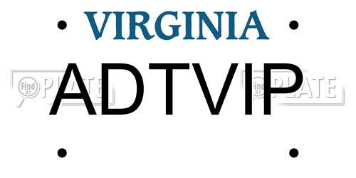 ADTVIP Virginia License Plate