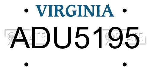 ADU5195 Virginia License Plate