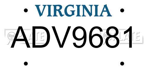 ADV9681 Virginia License Plate