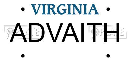 ADVAITH Virginia License Plate