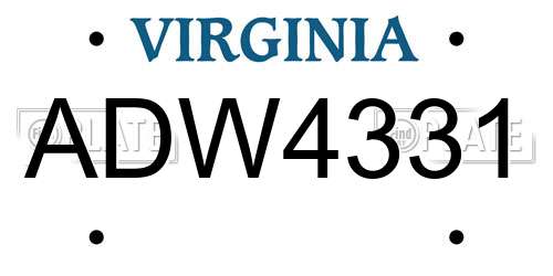 ADW4331 Virginia License Plate